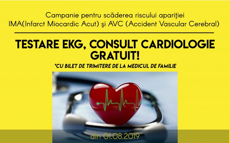 NOU! CAMPANIE PENTRU SCĂDEREA RISCULUI APARIȚIEI IMA (INFARCT MIOCARDIC ACUT) ȘI AVC (ACCIDENT VASCULAR CEREBRAL)